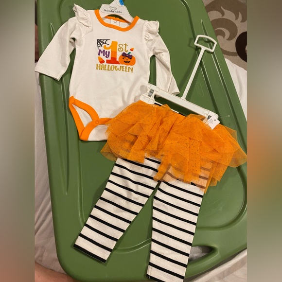 3-6 month my first Halloween outfit set, Halloween onesie and pants set - Picture 1 of 13